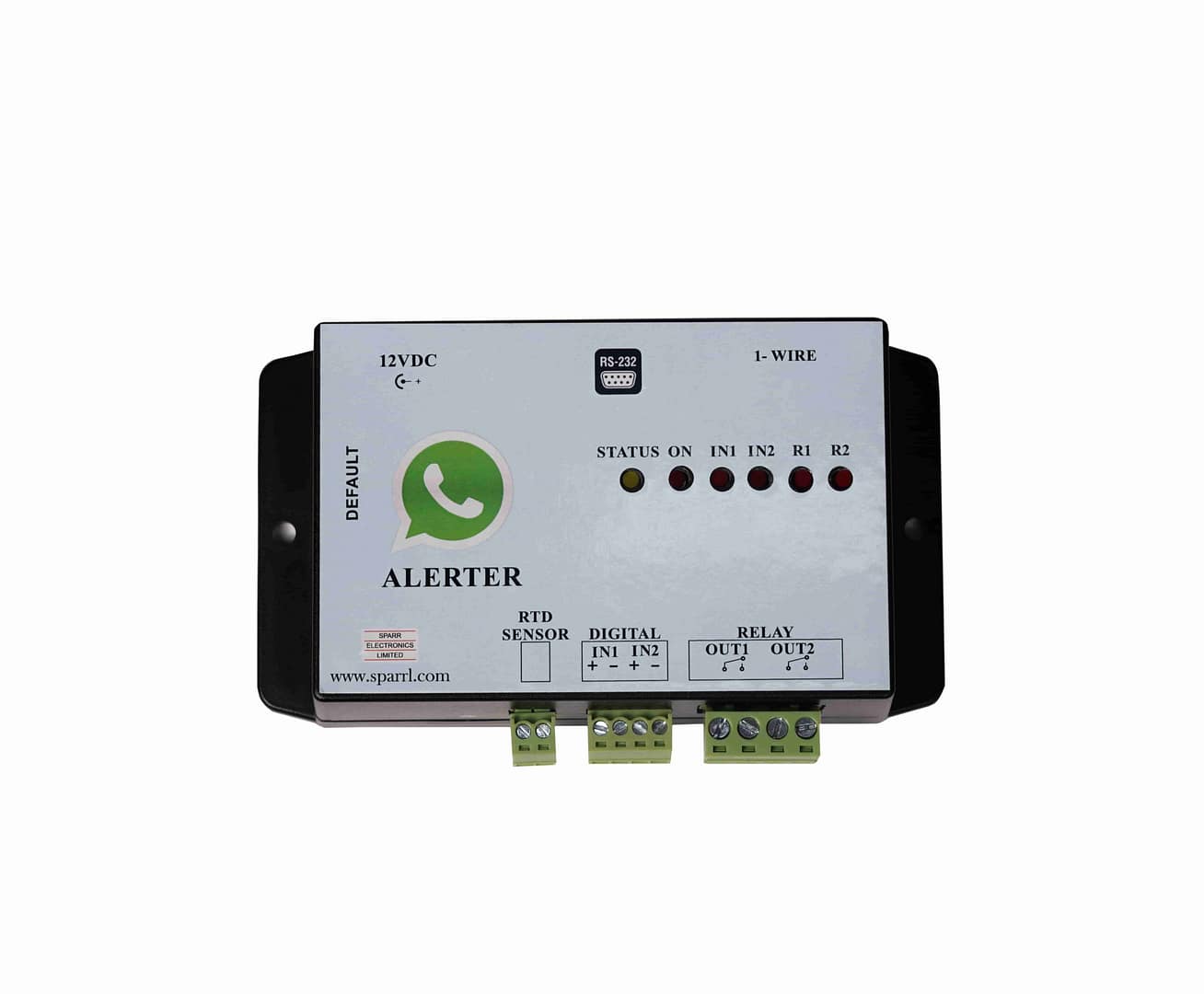 WhatsApp Alerter – Top View WhatsApp Alerter industrial GSM alerting device, top view