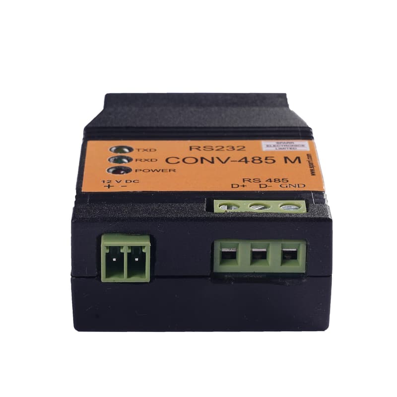 RS232 to RS485 Converter (CONV 485) connector and terminal layout