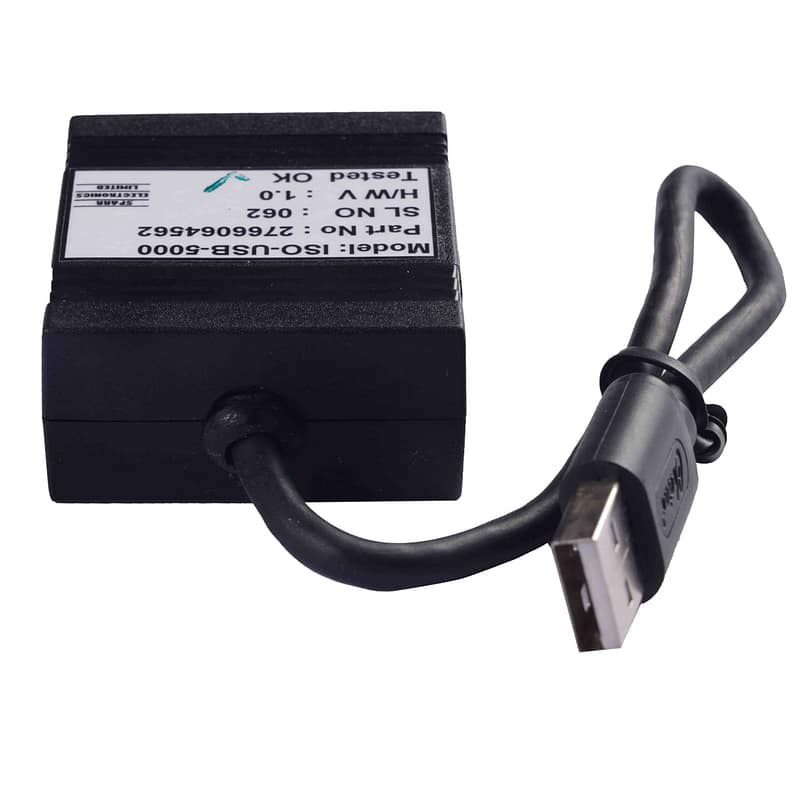 USB Isolator unit showing input and output connectors